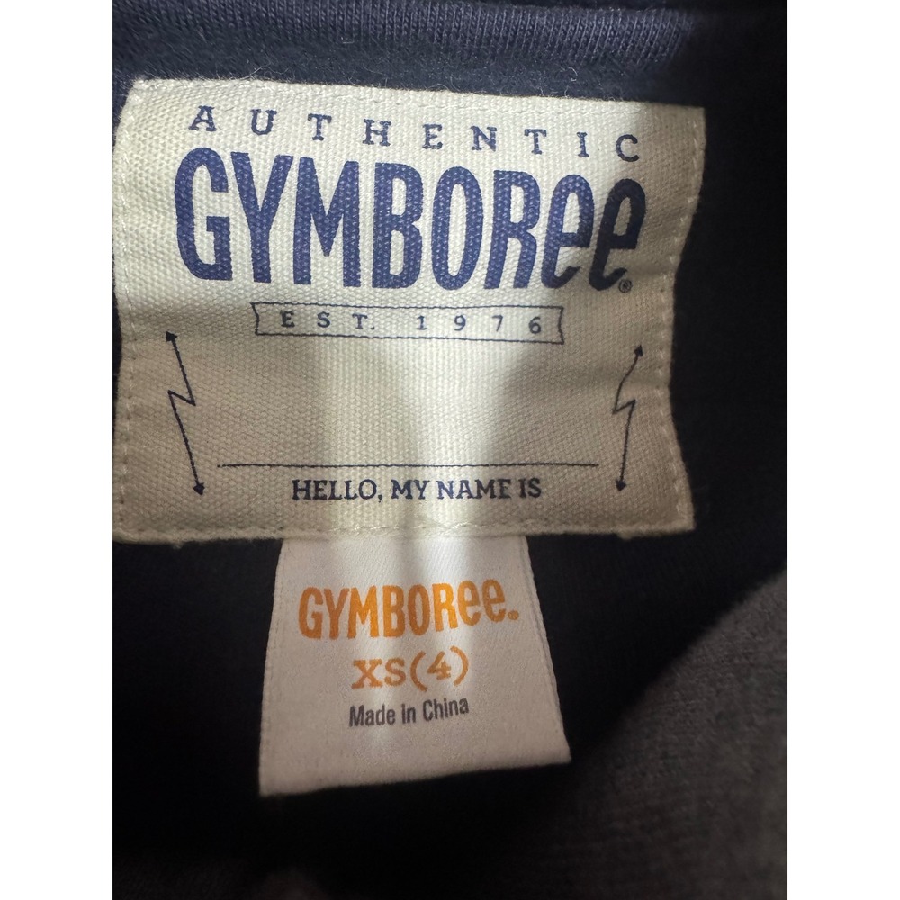 Gymboree Boys Varsity Bomber Jacket Gray Navy Red Size 4 - Picture 3 of 6